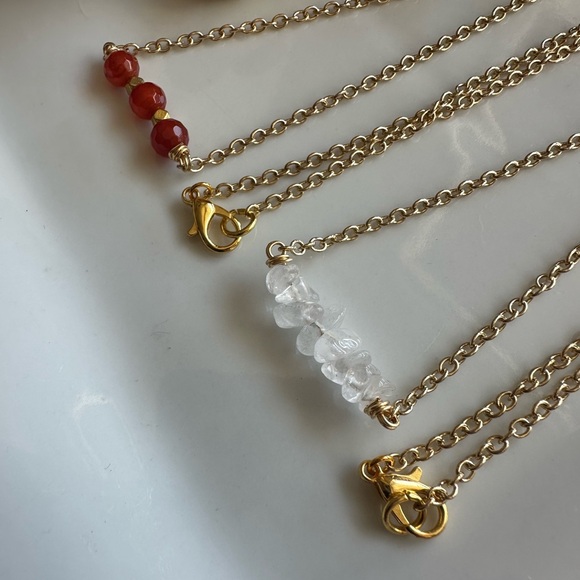 Crystal Quartz and Carnelian Necklace Set - Picture 6 of 6
